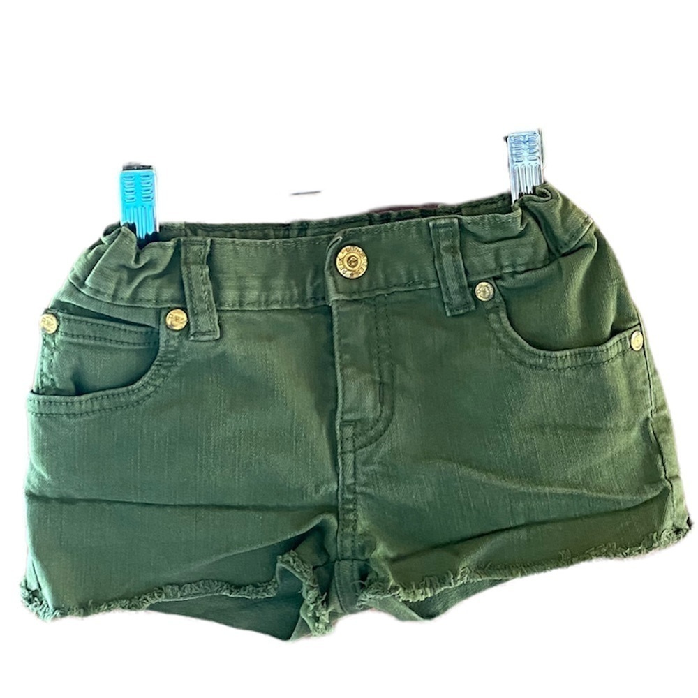 Peek from Nordstrom army green denim jean shorts. Adjustable inside